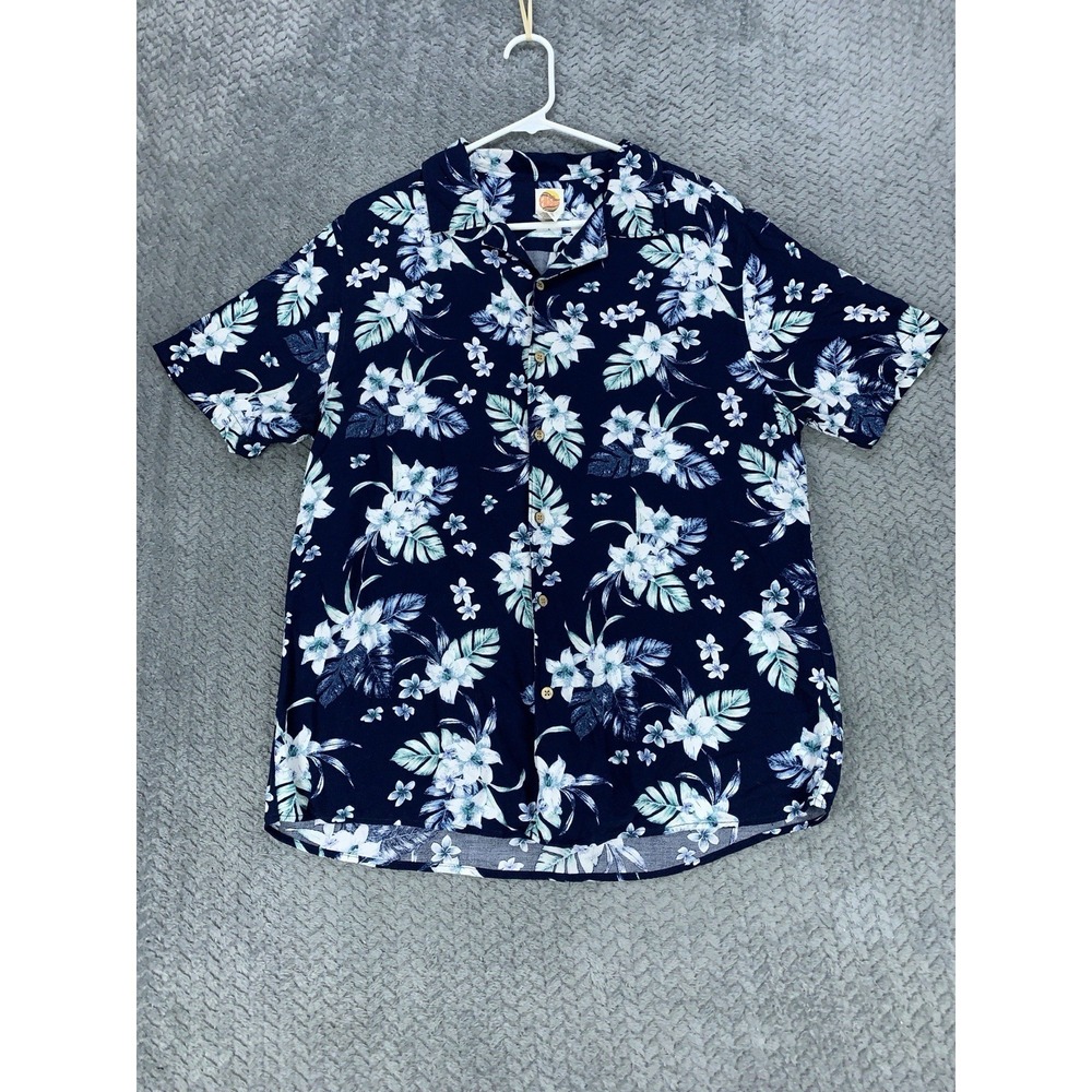 C&C California Shirt Mens Large 100% Rayon Button Up Short Sleeve Camp Beach